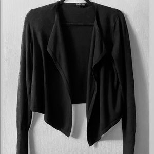 Wear everywhere black cascading cardigan